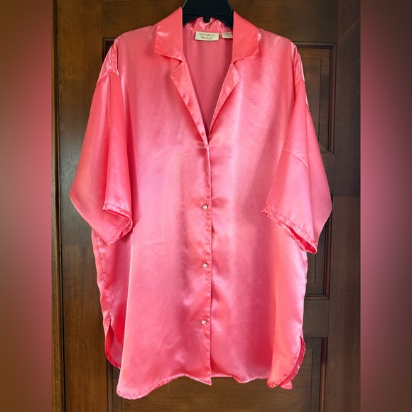 Victoria’s Secret VTG ‘80s Gold Label Hi-Gloss Satin PJ Sleep Top - Picture 1 of 4